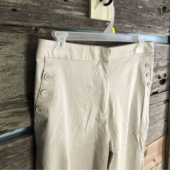 𝅺wilson Size 14 Tan Button Front Pocket, Capri Pants - Picture 2 of 4